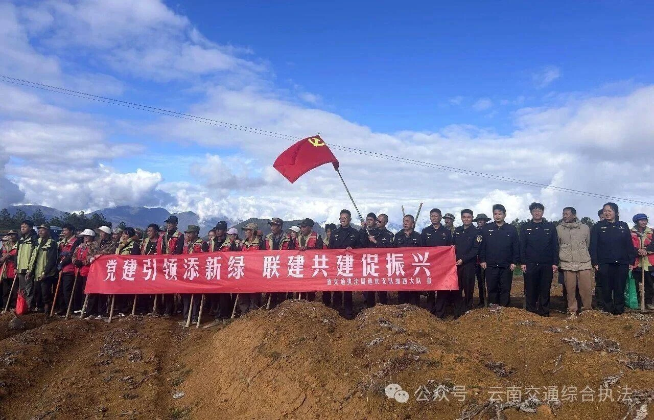 党建引领添新绿  联建共建促振兴——维西大队开展义务植树活动